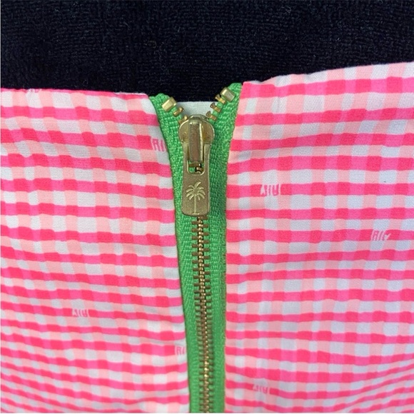 Lilly Pulitzer Lowe Fiesta Pink Gingham Strapless Mini Dress Size 8 - Picture 7 of 12